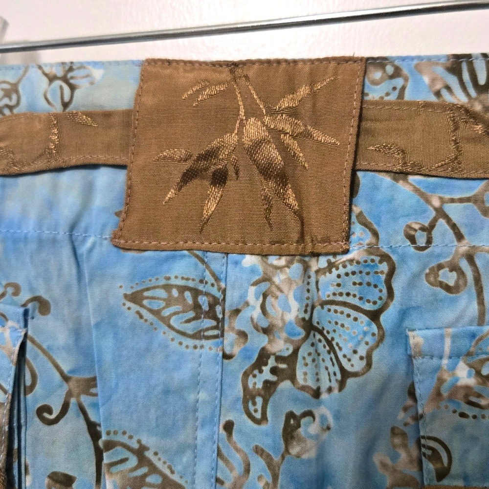 Floral Batik Cargo Mini Skirt Cotton Boho Casual Size‎ L Santiki Women - Picture 6 of 8